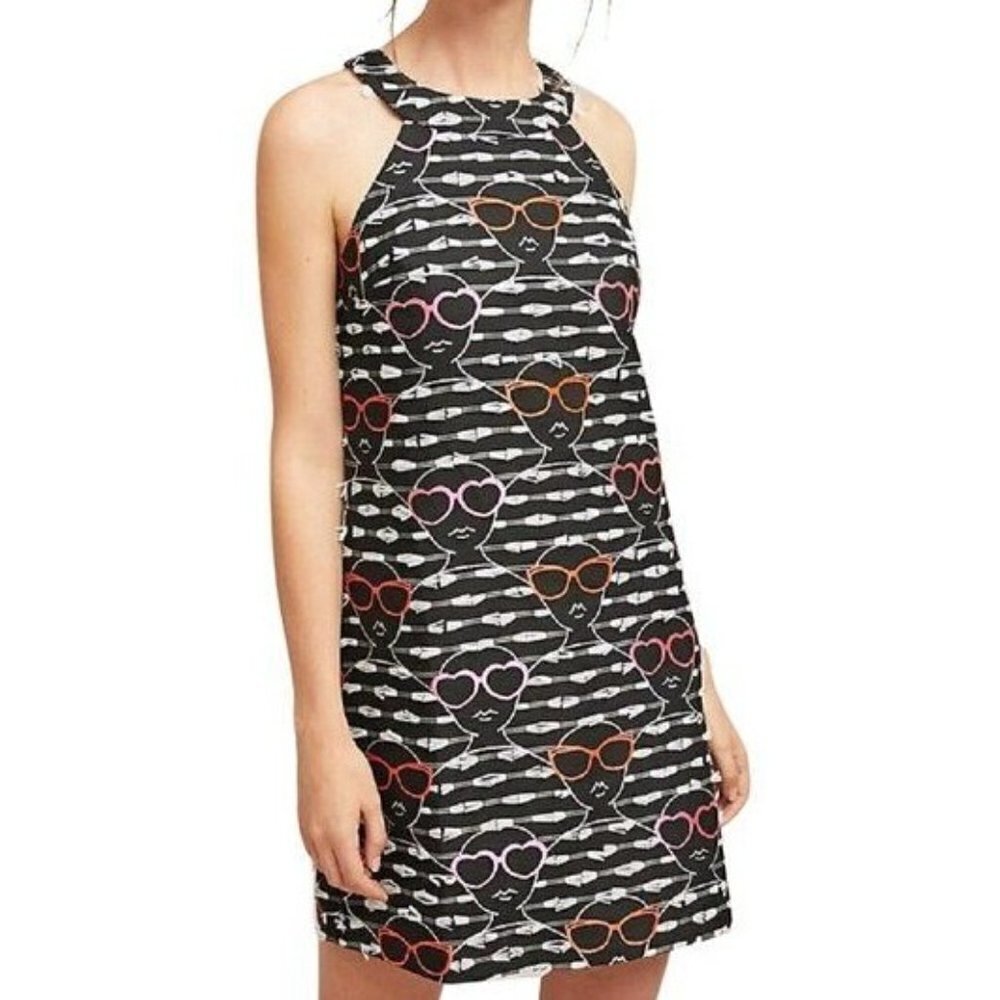 NWT Anthropologie Hutch Black Sunglasses Woman Sheath Dress Women's Size Medium